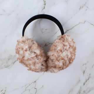 Faux Fur Earmuffs - Brown and White