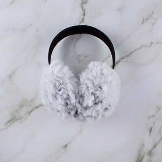 Faux Fur Earmuffs - White and Black